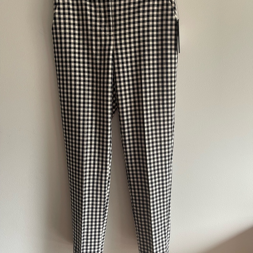 Tommy Hilfiger Ankle Pants Navy White SZ 0 Elastic Back Waistband Slim Leg